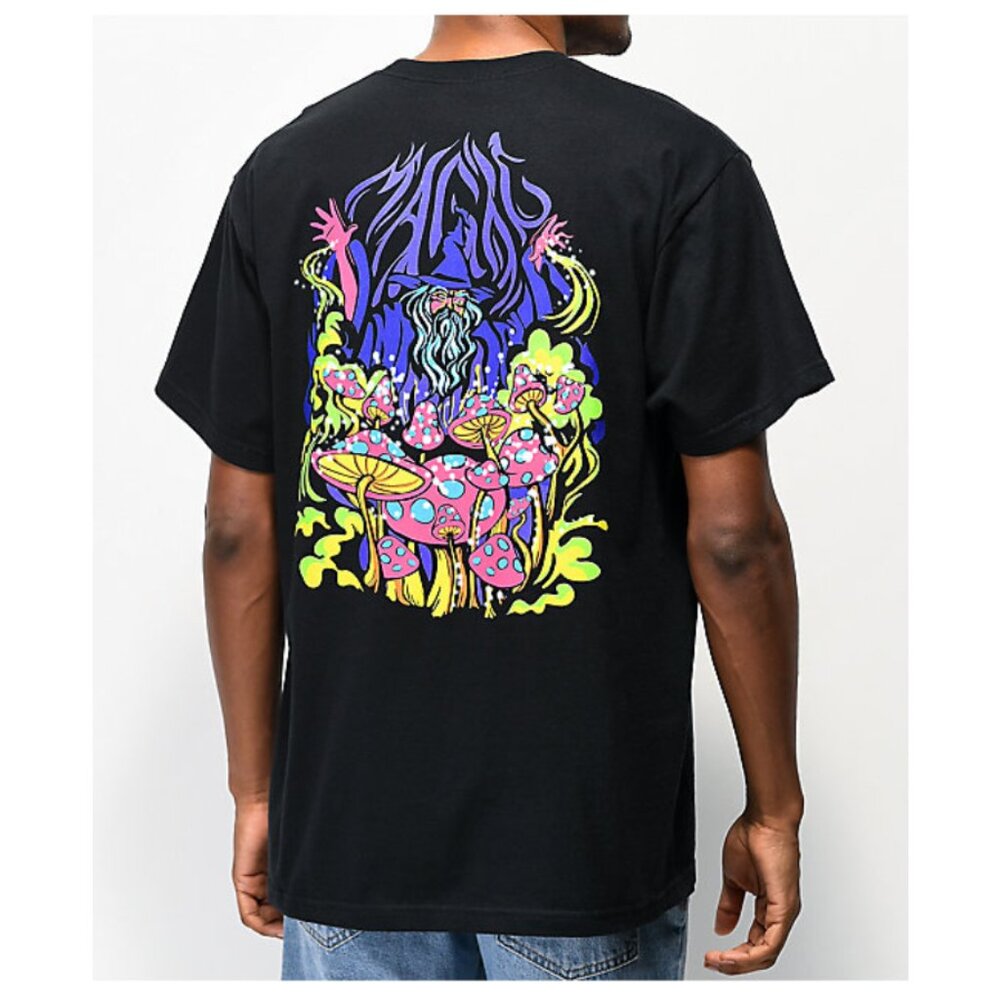 A.LAB Magic Mushrooms Black T-Shirt - Size Medium